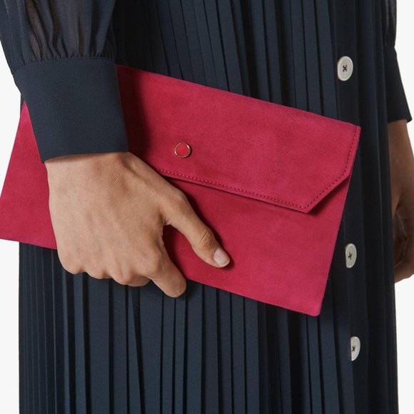 LK Bennett Handbags - L.K. Bennett Magenta Dora Clutch